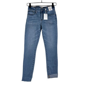 J.Crew Womens 8 Inch Toothpick Slim Skinny Jeans Blue Low Rise Pockets 25 New